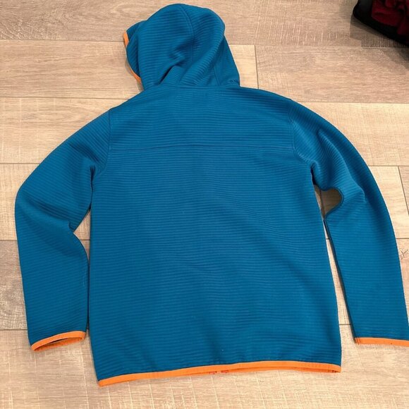 CREWCUTS GIRLS TEAL AND ORANGE ZIP JACKET HOODED XL 12/14 - Picture 5 of 6